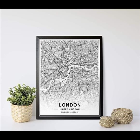 Black White City Wall Art Paris New York City London Los Angeles Set of 4 Prints - Picture 3 of 5